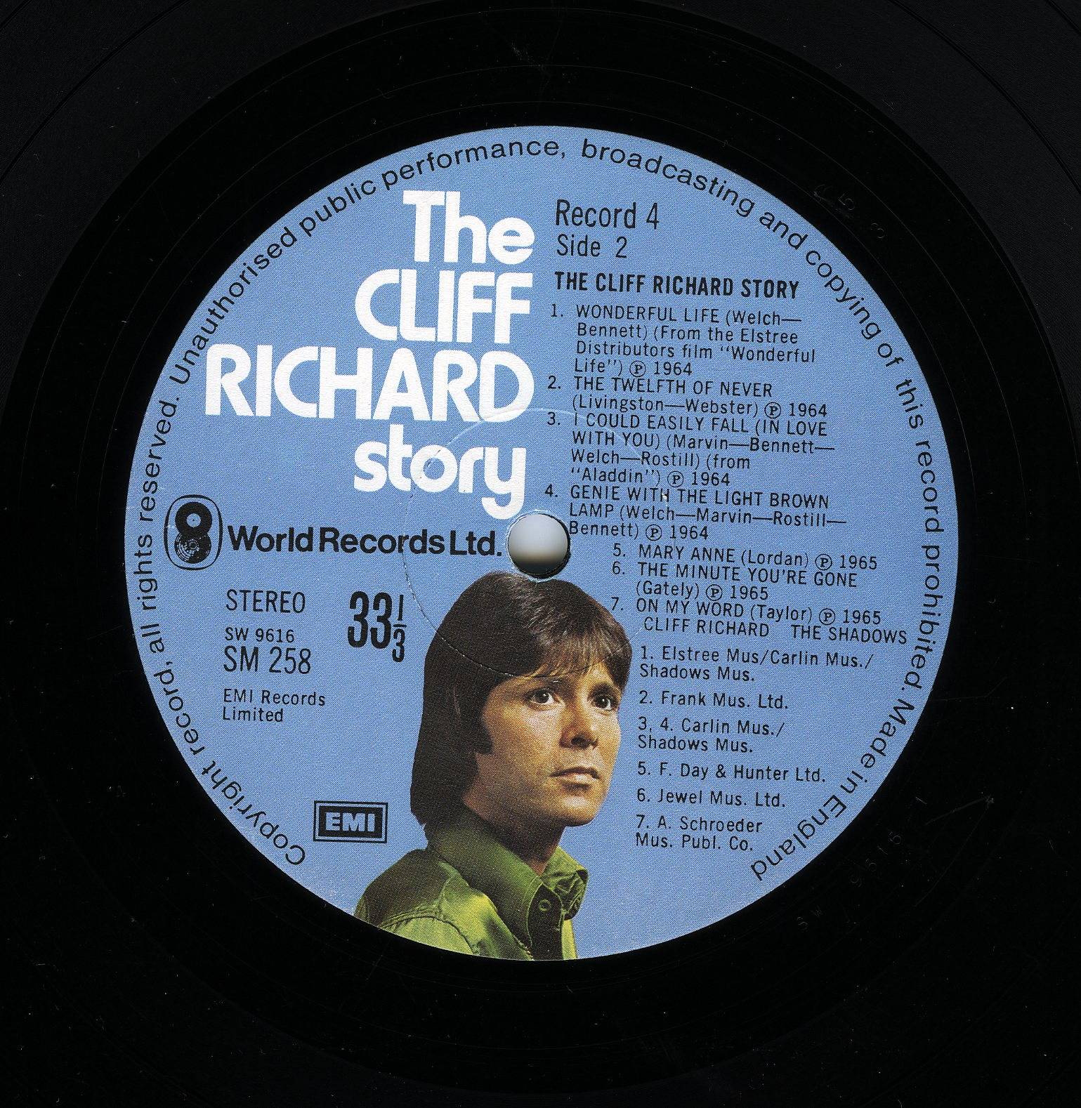 Cliff Richard The Cliff Richard Story [lp label h]